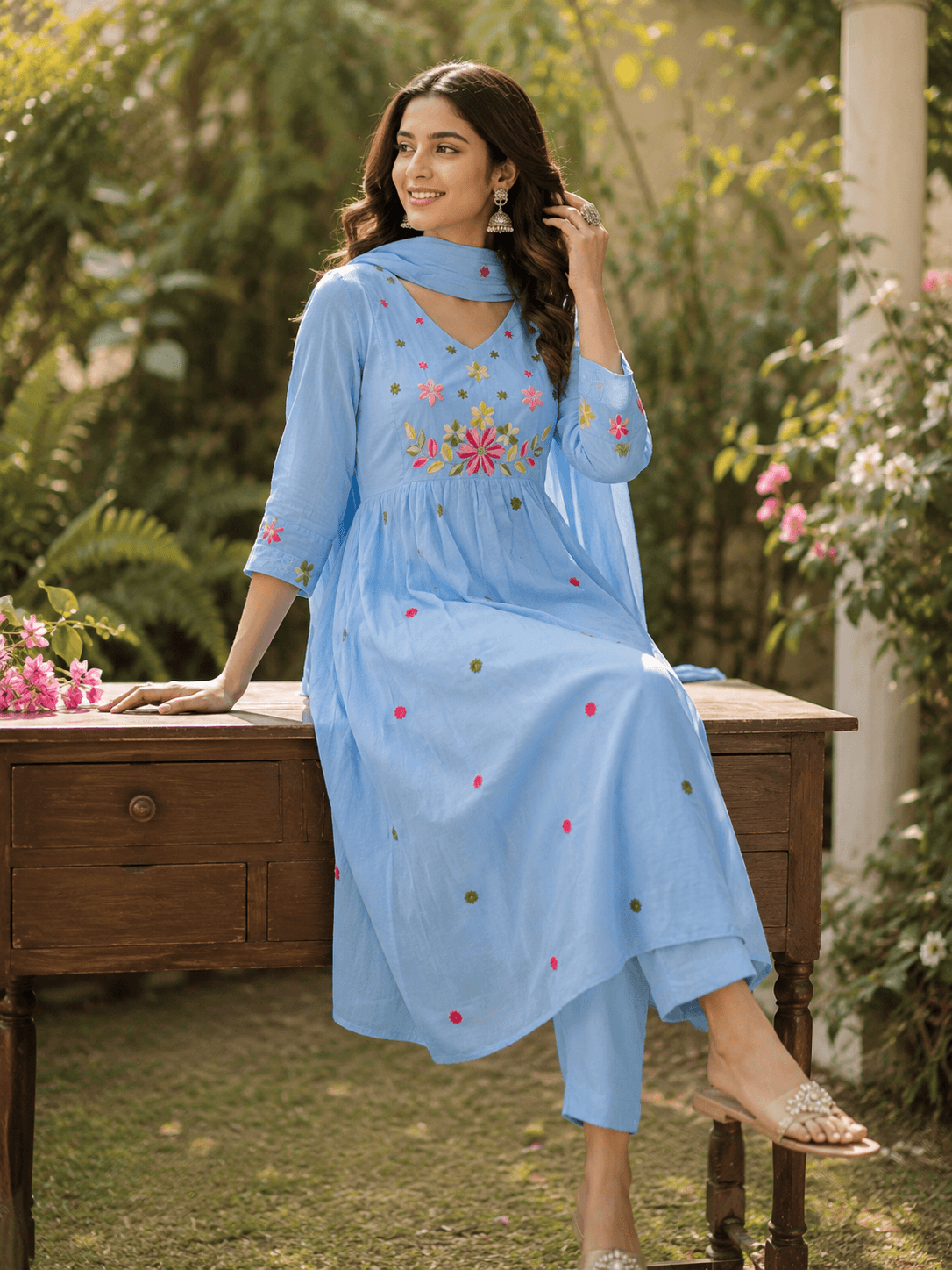 Cotton Kurta Set A-line