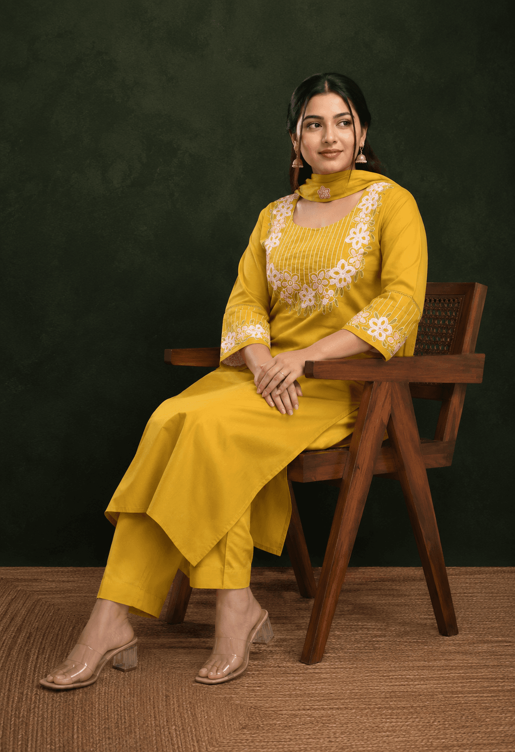 Embroidery Cotton Kurta Set