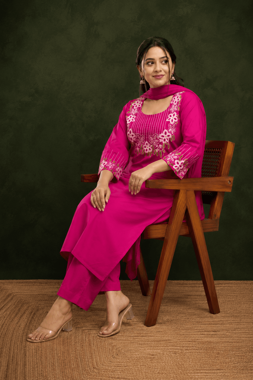 Embroidery Cotton Kurta Set