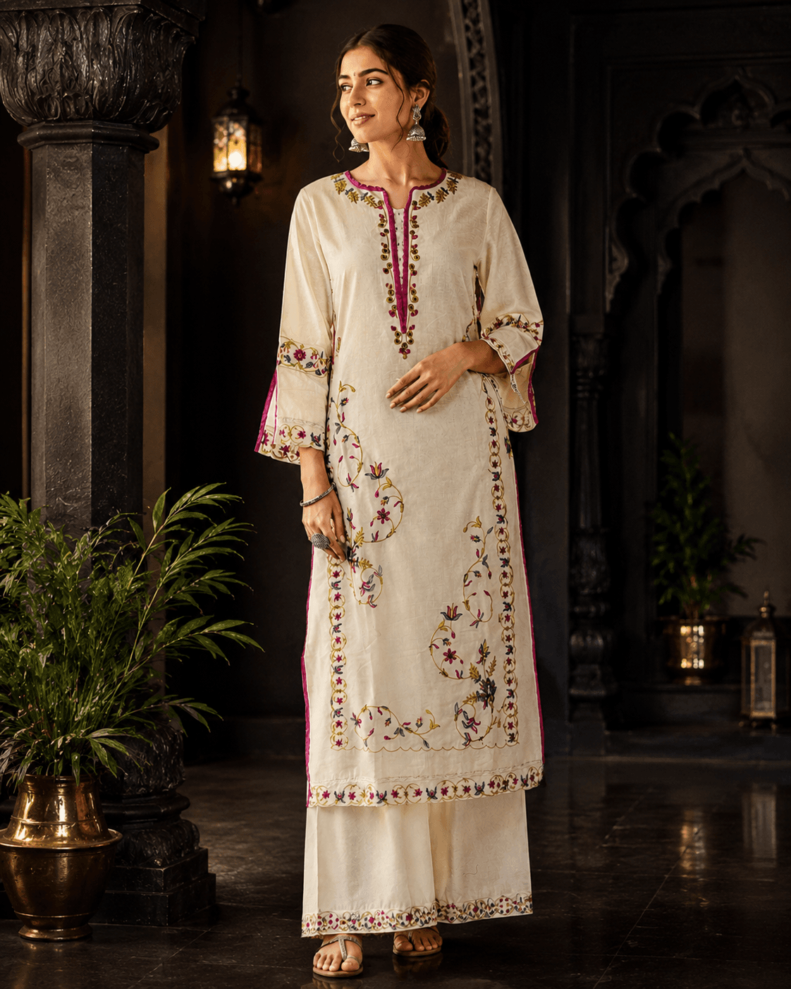 Premium Khadi Palazzo Set